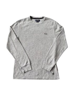 Polo Ralph Lauren Sleepwear Thermal Shirt Men’s M Gray Waffle Knit Logo